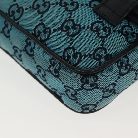 GUCCI GG Canvas Waist Bag Blue Silver 658657 Auth 139364 - Picture 3 of 16